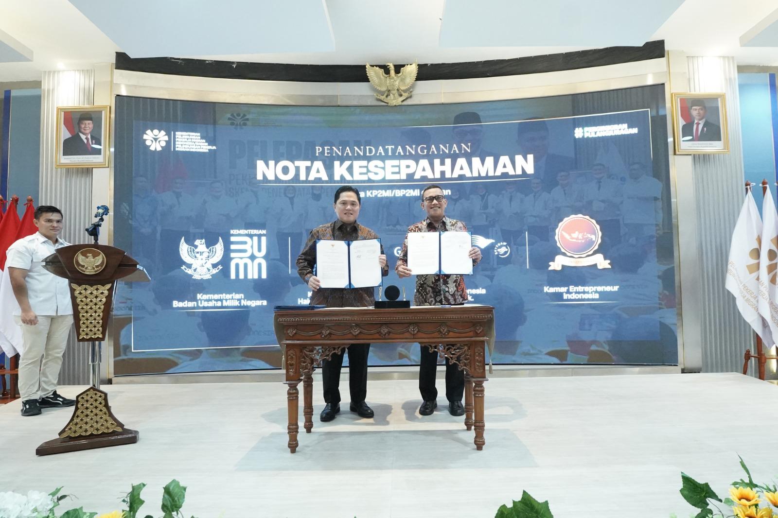 Kementerian Pelindungan Pekerja Migran Indonesia (P2MI) resmi bekerjasama dengan Kementerian Badan Usaha Milik Negara (BUMN)
