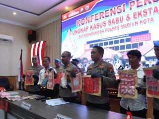 Polres Madiun Kota Tangkap Pengedar Narkoba, Sita 1 Kilogram Sabu-sabu
