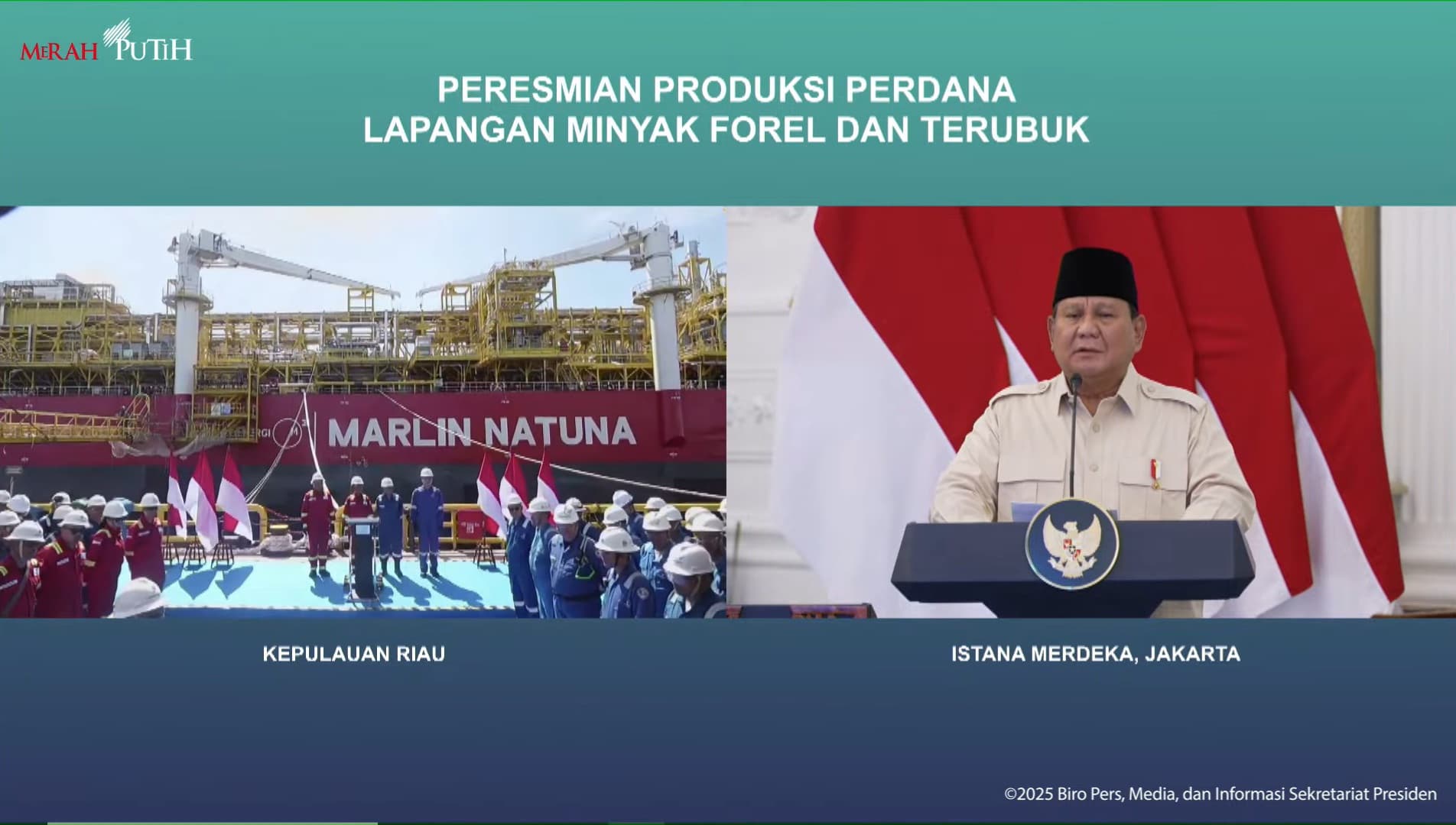 Presiden Prabowo Resmikan 2 Proyek Migas, Forel dan Terubuk