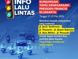 Presiden Prancis ke Indonesia, Ditlantas Polda Metro Jaya Berlakukan Pengaturan Lalu Lintas