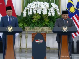 Bertemu PM Anwar, Prabowo Tegaskan Indonesia dan Malaysia Tetap Komitmen Dukung Kemerdekaan Palestina