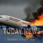 Ilustrasi pesawat terbakar