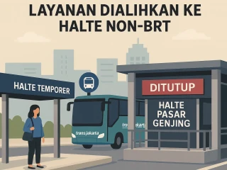 Halte Pasar Genjing Dialihkan Satu Bulan, Ini Lokasi Halte Sementara