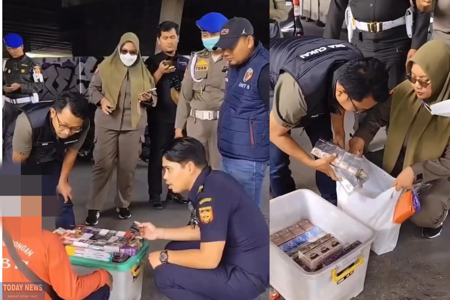 Pemkot Surabaya bersama Bea Cukai Sidoarjo sita 9.500 batang rokok ilegal.
