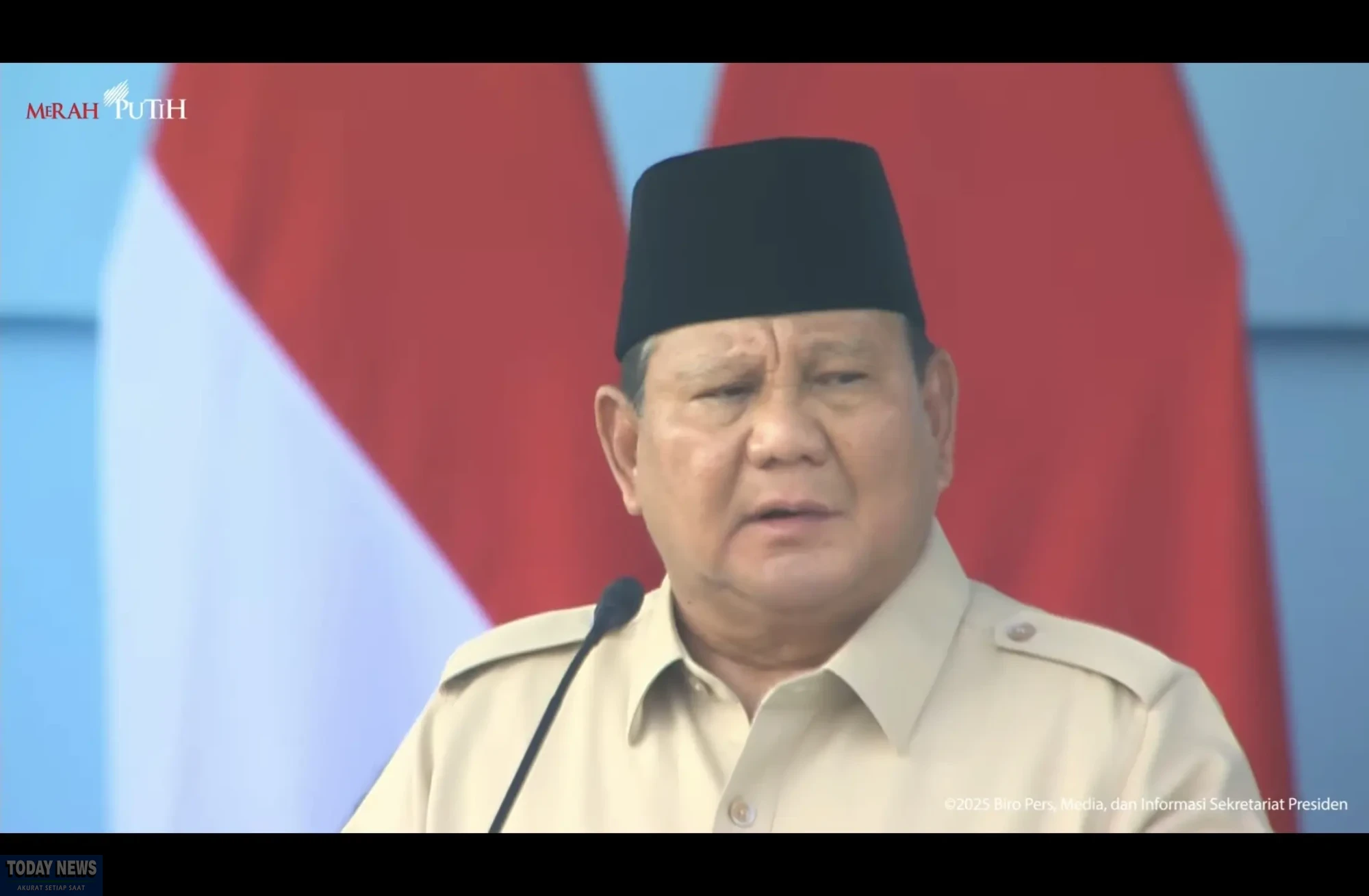 Presiden Prabowo Subianto di acara HUT ke-80 TNI di Monas.