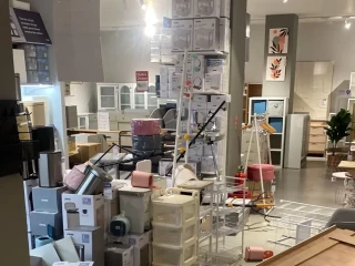 Kondisi pasca gempa di Kota Tarakan, Kalimantan Utara, Rabu (5/11).