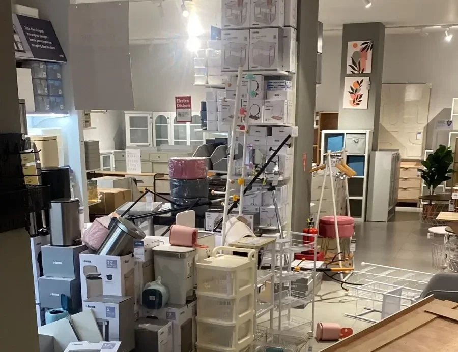 Kondisi pasca gempa di Kota Tarakan, Kalimantan Utara, Rabu (5/11).