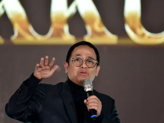 Anggota Bawaslu RI, Puadi dalam kegiatan Malam Puncak Gakkumdu Award 2025 di Mercure Convention Center Ancol.