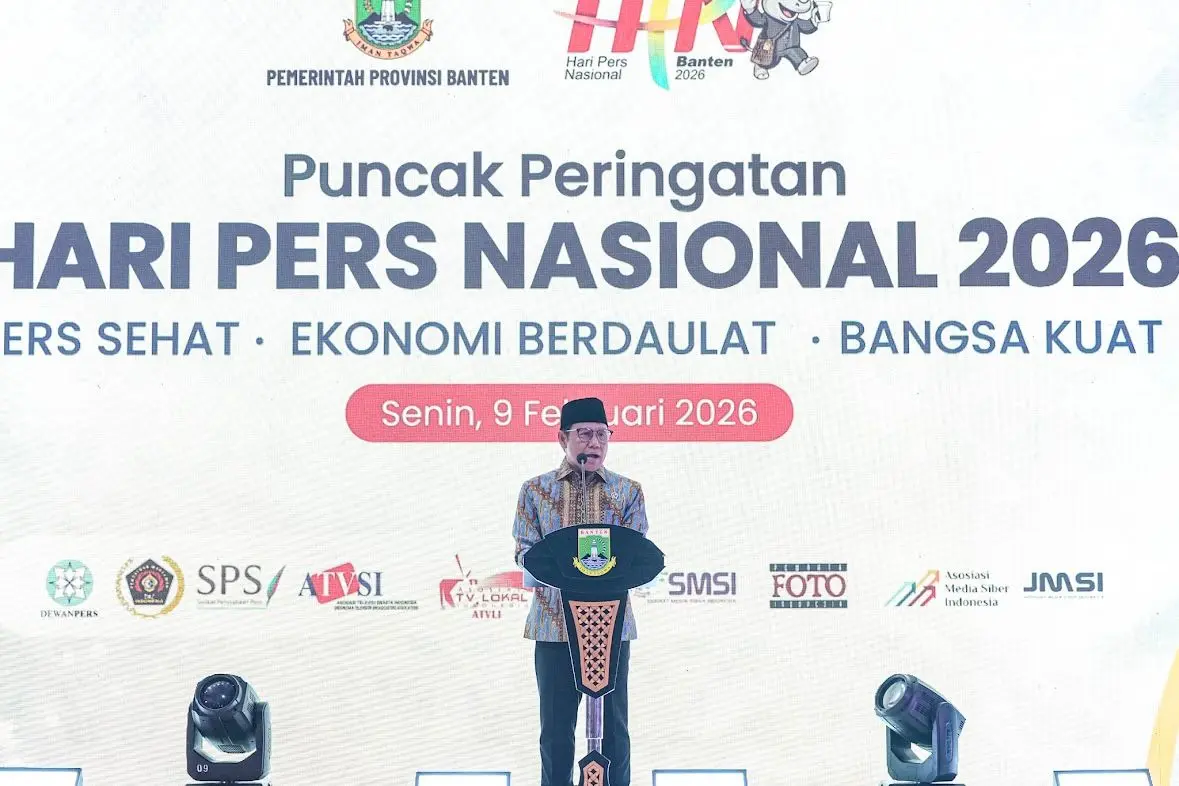 Menteri Koordinator Pemberdayaan Masyarakat, Abdul Muhaimin Iskandar atau Cak Imin mewakili Presiden RI Prabowo Subianto menghadiri Puncak Peringatan Hari Pers Nasional (HPN) 2026.