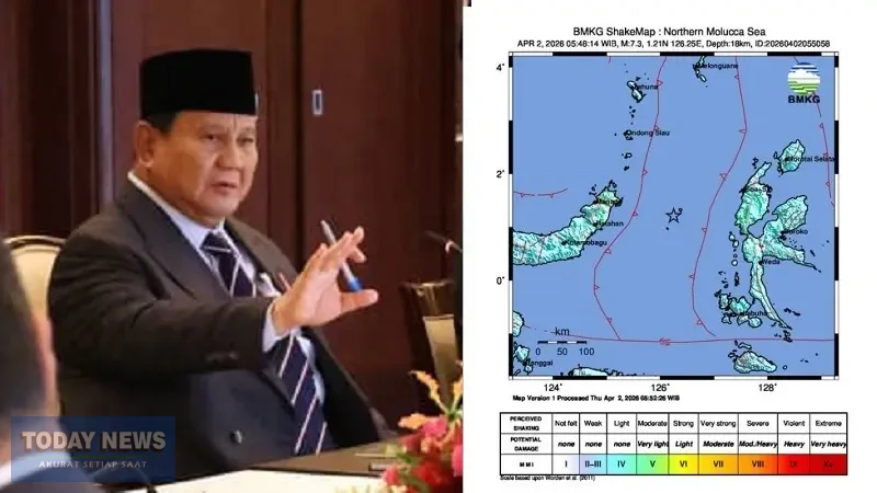 Presiden Prabowo Subianto merespons cepat situasi darurat yang melanda Provinsi Sulawesi Utara dan Maluku Utara dengan menginstruksikan langkah tanggap darurat besar-besaran untuk melindungi warga di Kota Bitung, Kota Ternate, hingga Pulau Batang Dua. (BPMI Setpres)