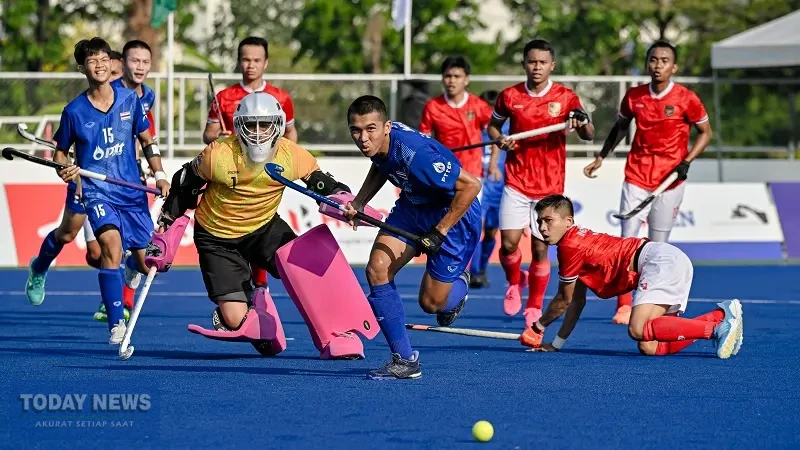 Gol tunggal Aulia Akbar Al Ardh dalam menaklukkan Thailand, Senin (6/4/2026), pastikan Timnas Hockey Field Putra Indonesia ke semifinal dan raih tiket ke Asian Games 2026 di Nagoya, Jepang. (PP FHI)