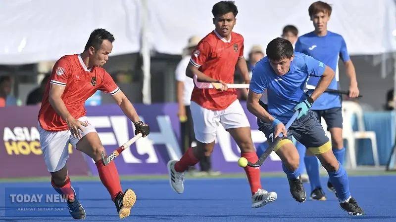 Timnas Hockey Field Putra Indonesia mencetak kemenangan kedua dengan mengalahkan Kazakhstan pada pertandingan ketiga Pool A kualifikasi Asian Games 2026 di Bangkok, Thailand, Minggu (5/4/2026). (PP FHI)