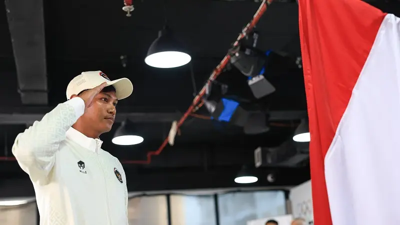 Atlet voli pantai andalan Indonesia, Bintang Akbar, resmi ditunjuk sebagai pembawa Bendera Merah Putih pada upacara pembukaan Asian Beach Games (ABG) Sanya 2026. (NOC Indonesia)