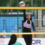 Duet voli pantai putri Indonesia Nur Atika Sari/Josephine Kaize menang mudah atas wakil Maladewa, Aishath Ishfau Ishag/Rishga Mariyam (NOC Indonesia)