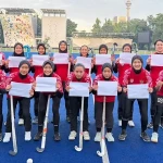 Timnas Hockey Field Putri Indonesia bertekad menang atas Sri Lanka untuk memastikan tiket ke Asian Games 2026 pada pertandingan di Stadion Hockey Gelora Bung Karno (GBK) Senayan, Jakarta, Jumat (24/4/2026). (PP FHI)
