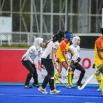 Tampil agresif, Timnas Hockey Field Putri Indonesia sukses mengalahkan Sri Lanka untuk meraih tiket ke Asian Games 2026 Nagoya, Jepang, pada pertandingan di Stadion Hockey Gelora Bung Karno (GBK) Senayan, Jakarta, Jumat. (PP FHI)