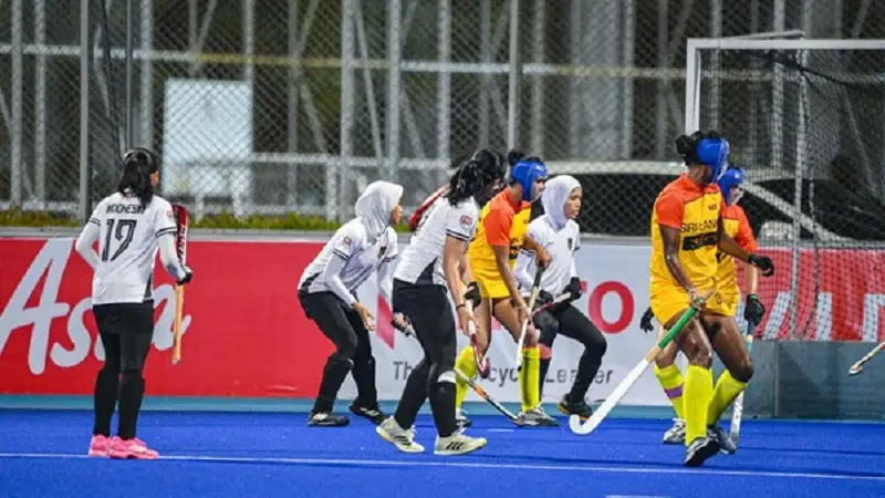 Tampil agresif, Timnas Hockey Field Putri Indonesia sukses mengalahkan Sri Lanka untuk meraih tiket ke Asian Games 2026 Nagoya, Jepang, pada pertandingan di Stadion Hockey Gelora Bung Karno (GBK) Senayan, Jakarta, Jumat. (PP FHI)