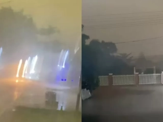 Hujan Deras Guyur Pontianak, Warga Sambut di Tengah Kabut Asap Karhutla