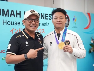 Chef de Mission (CdM) Indonesia, Todotua Pasaribu, menyampaikan rasa syukur sekaligus apresiasi kepada seluruh pihak yang telah mendukung perjuangan Kontingen Indonesia sepanjang Asian Games Aichi-Nagoya 2026. (Foto: NOC Indonesia)